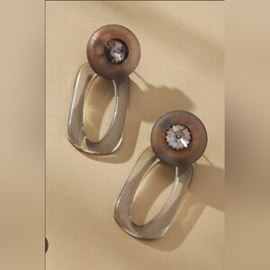 Anthropologie Lucite Crystal Post Earrings